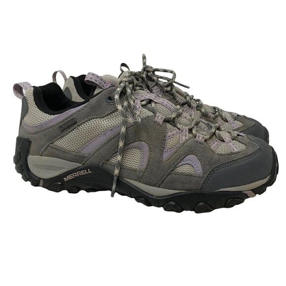 Merrell Womens Energis Hiking Shoes Gray Low Top Leather Lace Up Mesh 8.5 M - Picture 1 of 10